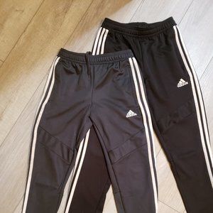 2 pair Boys Adidas Trio Soccer Pants w/ Ankle Zip sz Medium 11/12